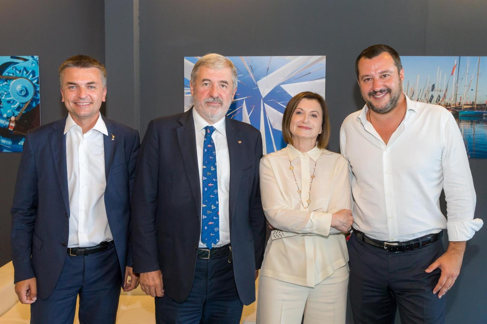 Il Vice Presidente del Consiglio Matteo Salvini in visita al 58° Salone Nautico di Genova