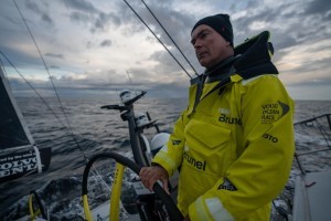 Leg 11, from Gothenburg to The Hague, Day 1 on board Brunel. Bouwe Bekking at the helm. 21 June, 2018. Sam Greenfield/Volvo Ocean Race