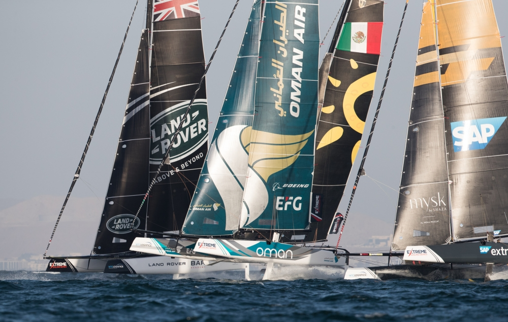 Extreme Sailing Series, Team Oman Air on the Muscat podium