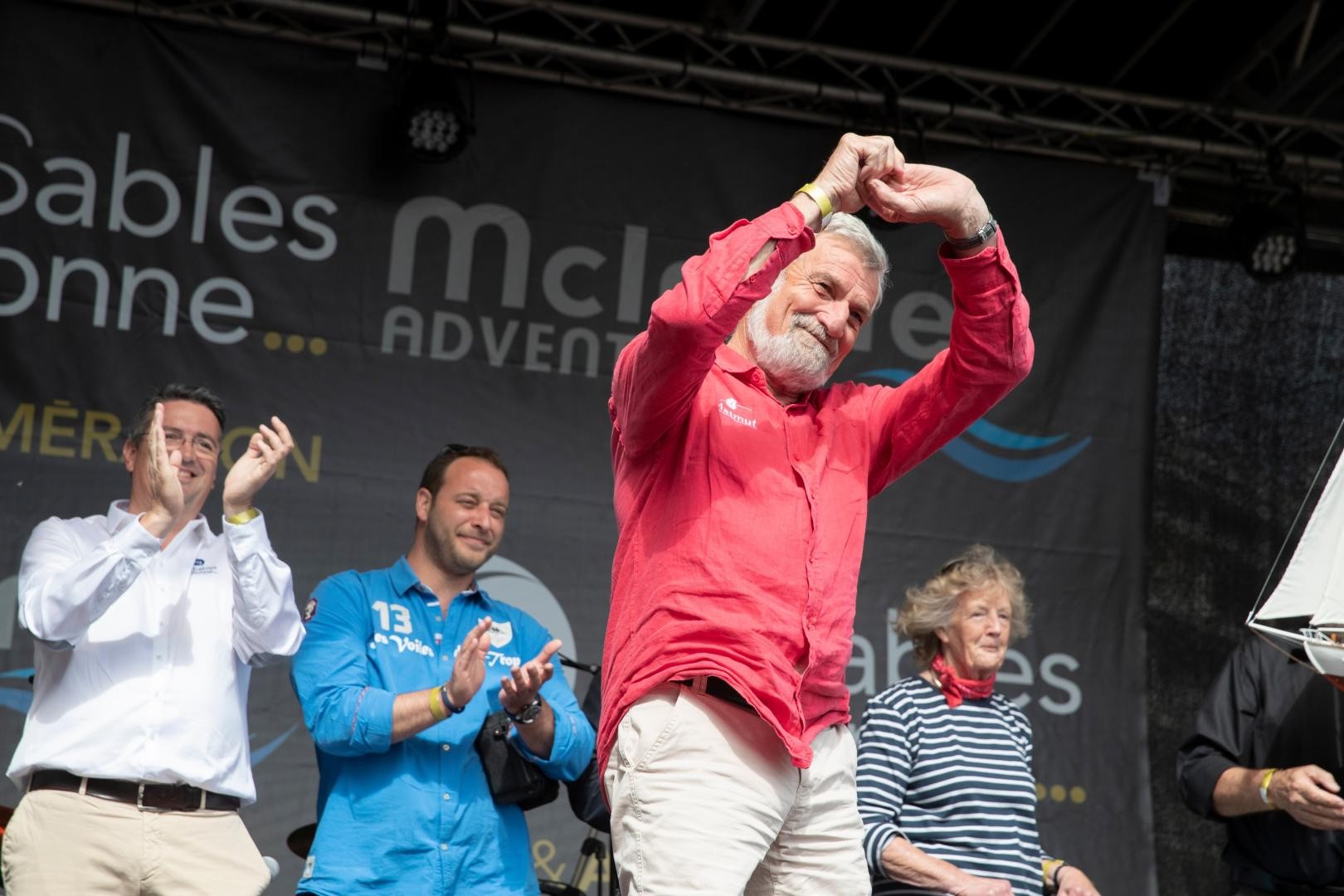 Jean-Luc Van Den Heede enjoying the applause during the GGR prizegiving in Les Sables d'Olonne today
