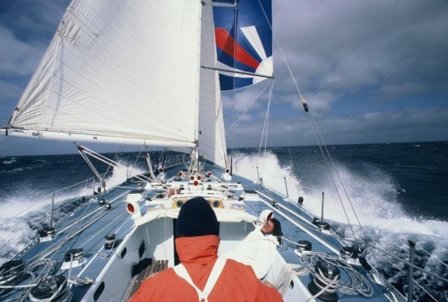 Neptune' raced in the 1977 Whitbread with an illustrious young crew. Picture Credit: Team Neptune.