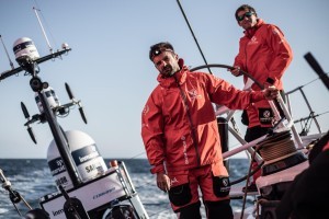 Leg 10, from Cardiff to Gothenburg, day 02 on board Dongfeng. Pascal Bidegorry and Charles Caudrelier. 11 June, 2018. Martin Keruzore/Volvo Ocean Race