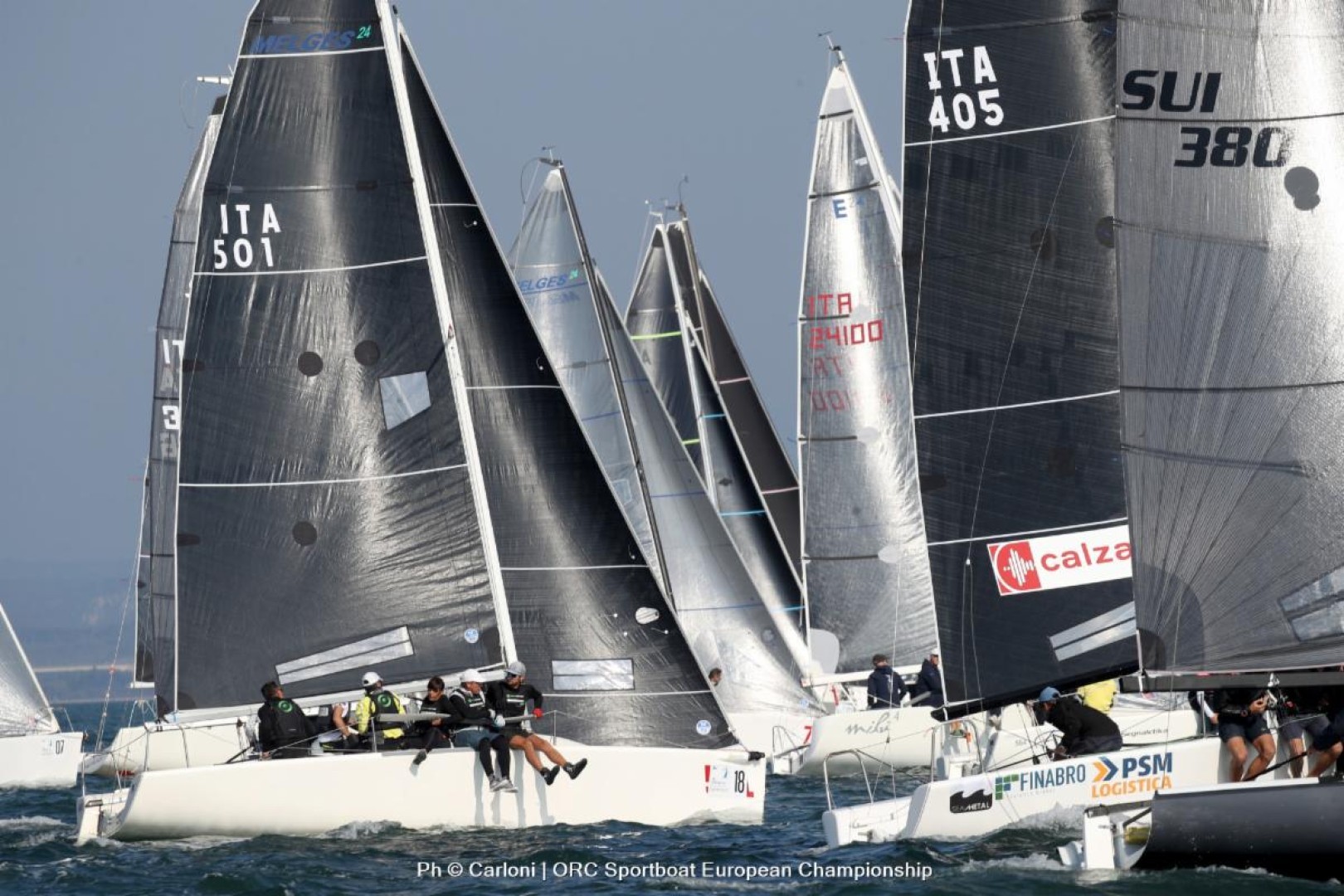 Today's crowded start lines of inshore racing at Sistiana - all photos Andrea Carloni
