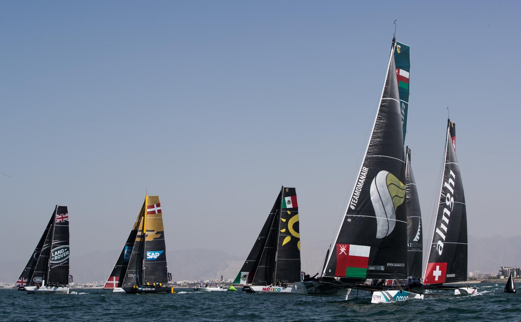Extreme Sailing Series™ veterans and victors given a run for their money on day 2 of Act 1, Muscat