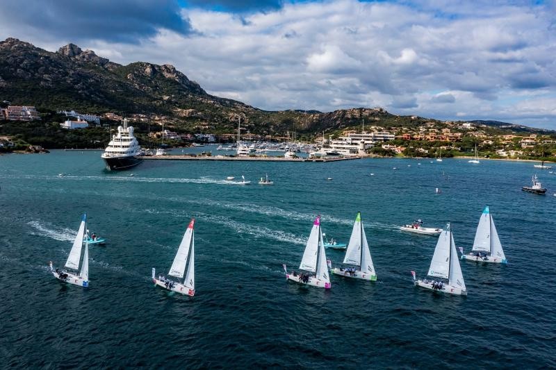 Seconda giornata di stadium race all'interno del porto di Porto Cervo Marina, Sailing Champions League final 2021