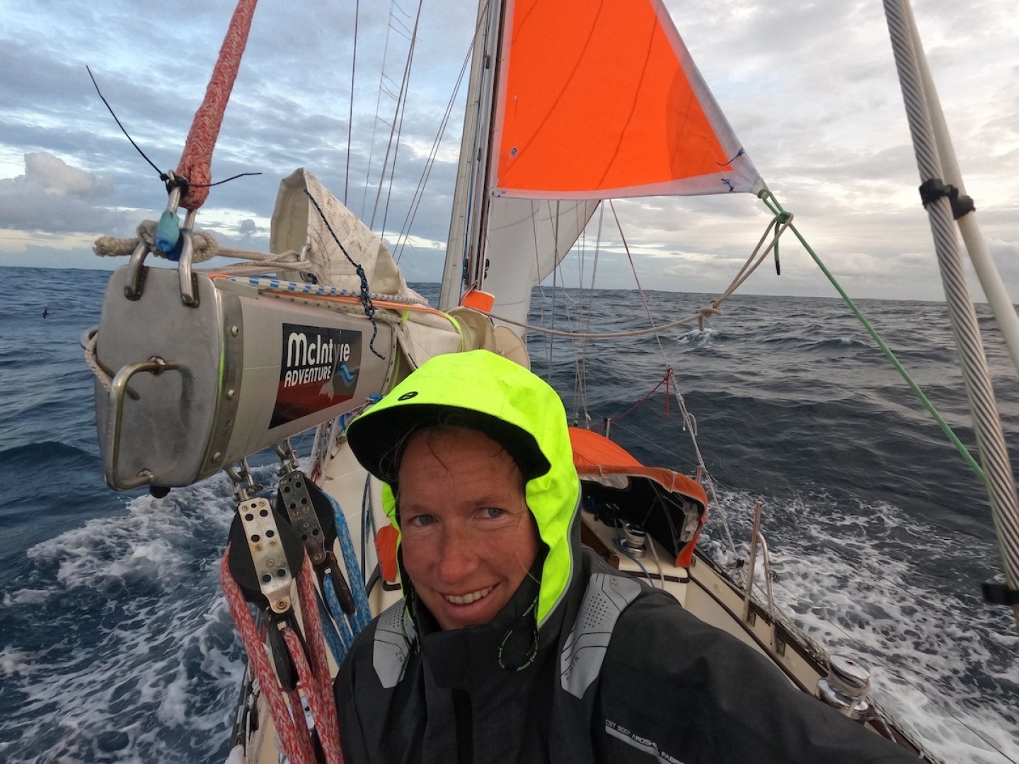 Kirsten Neuschäfer (39) / South Africa / onboard her Cape George 36  – ' MINNEHAHA'. Credit: Kirsten Neuschäfer / GGR2022