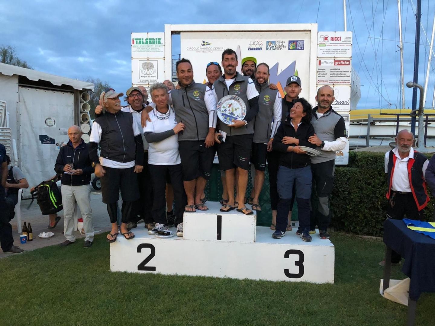 Il podio dei vincitori della regata nazionale a Cervia 2019