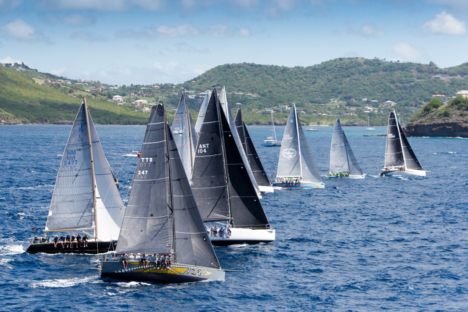 CSA fleets start off the south coast of Antigua ©Paul Wyeth www.pwpictures.com