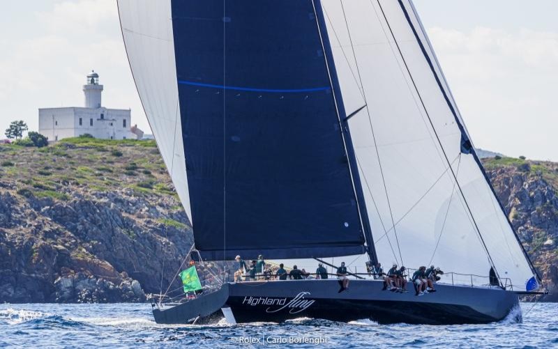 Highland Fling XI, leader of the provisional overall classification in the Maxi Division,  Maxi Yacht Rolex Cup 2021.