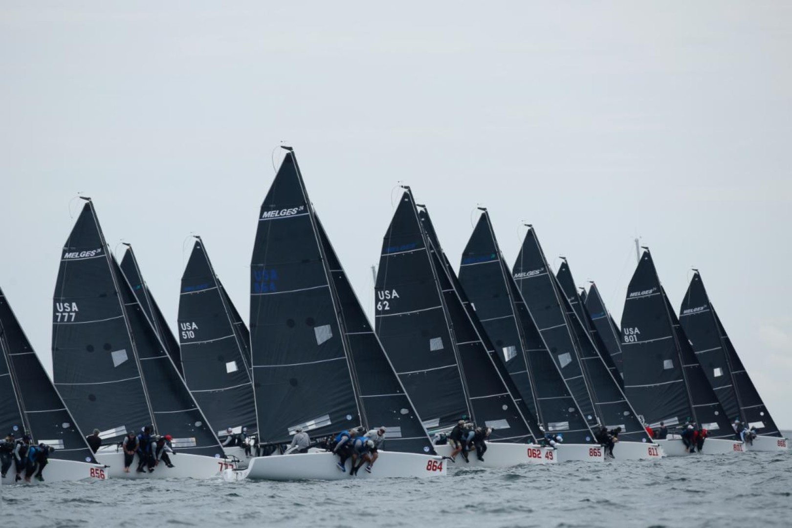 The 2022 U.S. National Championship conducted its second day of racing on Pensacola Bay, Florida with overcast skies, shifty breezes and cooler temperatures.