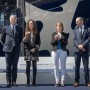 MSC World America Coin Ceremony, Godmothers Silvia Turbia, MSC Cruises Head of Corporate Events, and Séverine Blandin, Chantiers de l’Atlantique Purchasing Assistant Equipment Sector