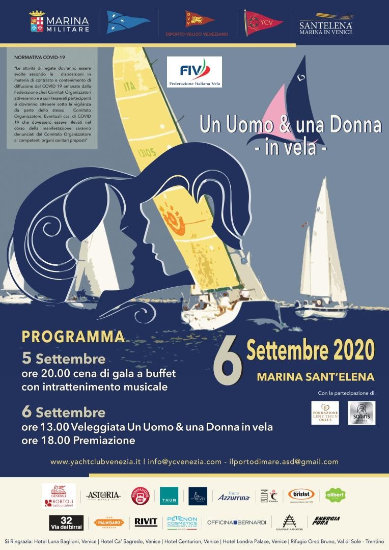 Il 6 settembre a Venezia Un'uomo e una donna in vela