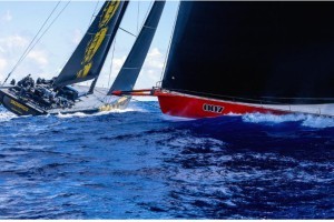 Dmitry Rybolovlev's ClubSwan 125 Skorpios and Comanche at the start of the RORC Caribbean 600