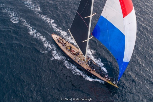 Velsheda won the J Class race on day 3 at the Maxi Yacht Rolex Cup. Photo Credit: Studio Borlenghii