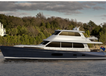 Grand Banks Yachts with GB85 at 2022 Palm Beach Intl Boat Show