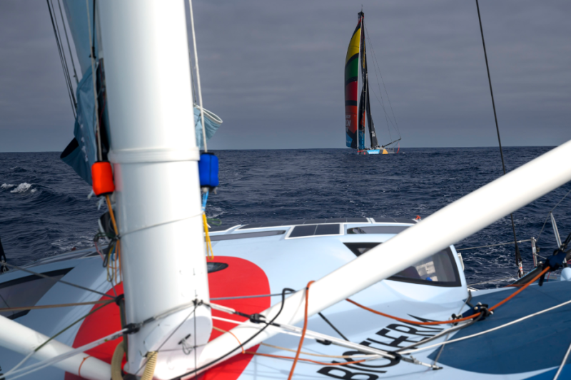 The Ocean Race 2022-23 - 18 March 2023, Leg 3, day 21 onboard Biotherm. Team Malizia on sight.The Ocean Race 2022-23 - 18 March 2023, Leg 3, day 21 onboard Biotherm. © Ronan Gladu / Biotherm