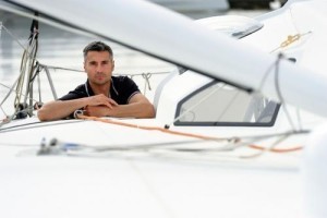 Giancarlo Pedote a bordo della barca su cui navigherà nel 2019.