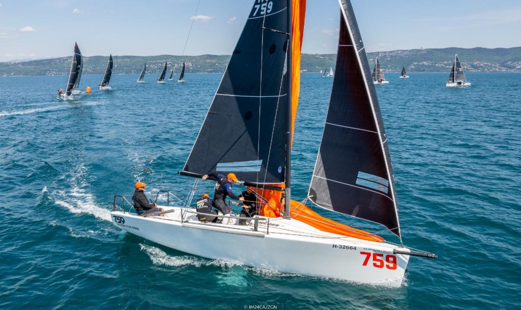 Corinthian team Seven Five Nine HUN759 of Akos Csolto with Balazs Tamai, Botond Weores and Mihaly Kasa onboard stood to the top of the overall podium of the European Sailing Series' event for the first time ever - Trieste, Italy
© IM24CA/Zerogradinord