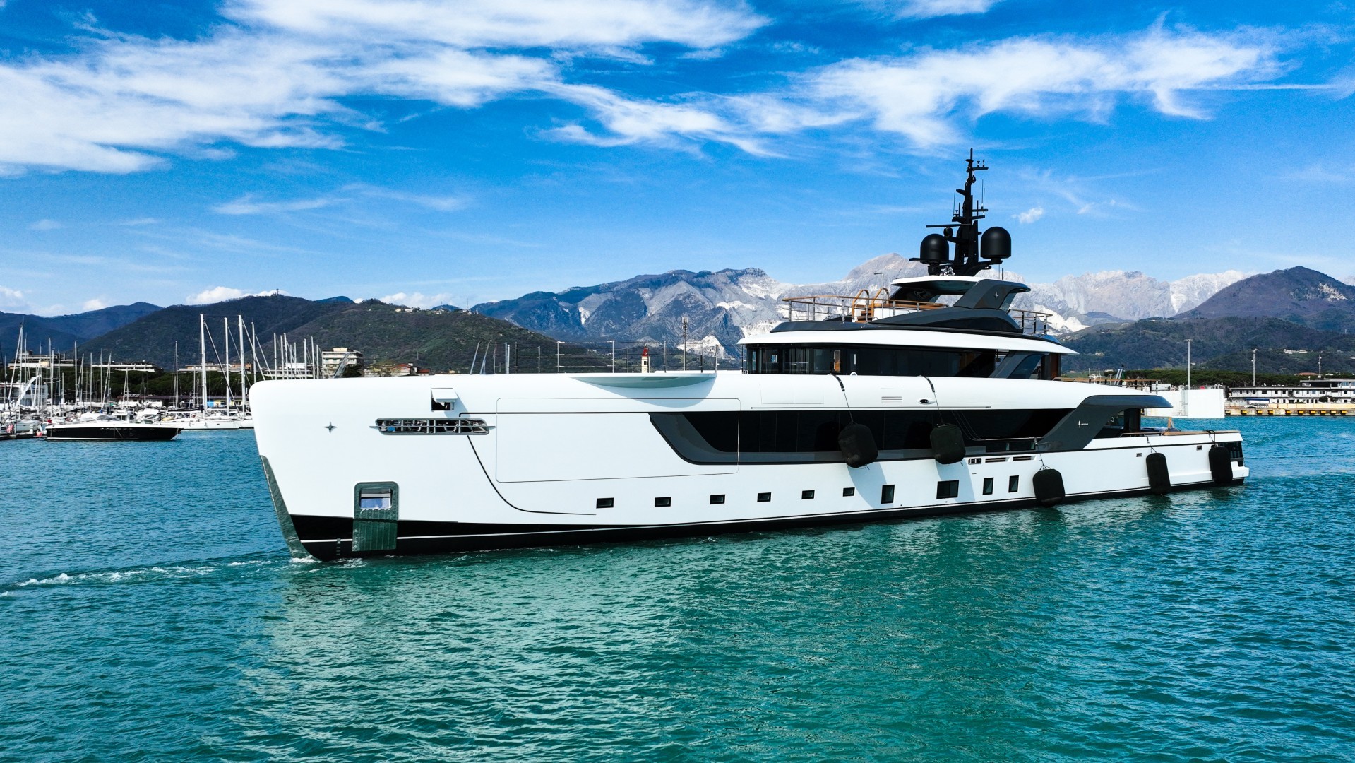 TISG launched the new 55m Admiral with interiors by Giorgio Armani