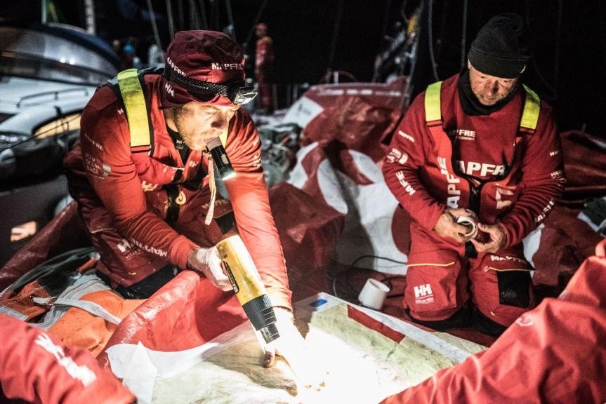 MAPFRE, the overall race leader in the Volvo Ocean Race