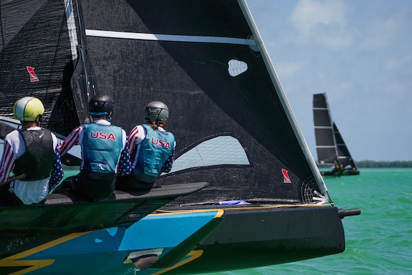 Biscayne Bay and the backdrop of Miami offer the perfect foiling playground 