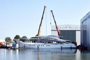 The hull and superstructure of YN 18850, Project Triton, are now joined together