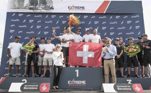 Alinghi vince a Barcellona e vola in testa alla Extreme Sailing Series 2018