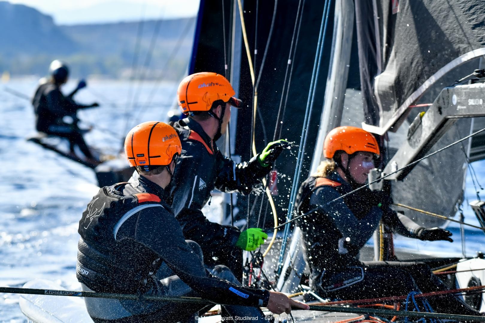 Racing in the third and final stage of the Youth Foiling Gold Cup