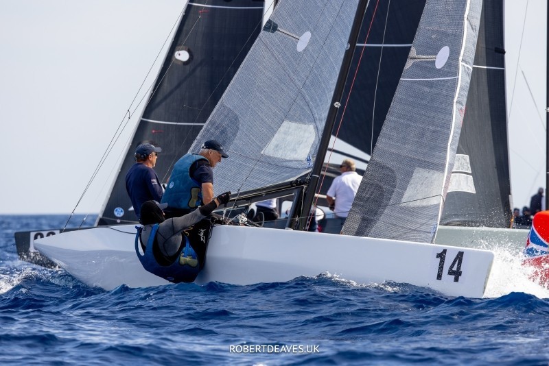 The Ku Ring Gai III team, in third place in the provisional overall classification, International 5.5 Metre Class World Championship. Photo credit: Robert Deaves