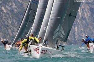 Caipirinha Junior (ITA633, 1-3-14) by the tandem Ivaldi-Benussi, winners of the first regatta today