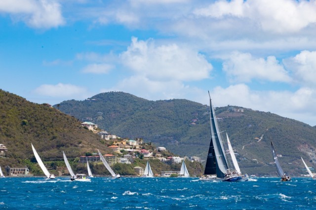 With the boats split between racing around Tortola and others competing on windward leeward courses, the fleet spread out quickly after the start and experienced windy conditions, including a surprising squall on the second day of racing © Alastair Abrehart