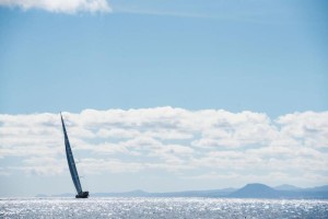 Racing through the Canary Islands after the start of the RORC Transatlantic Race from Lanzarote