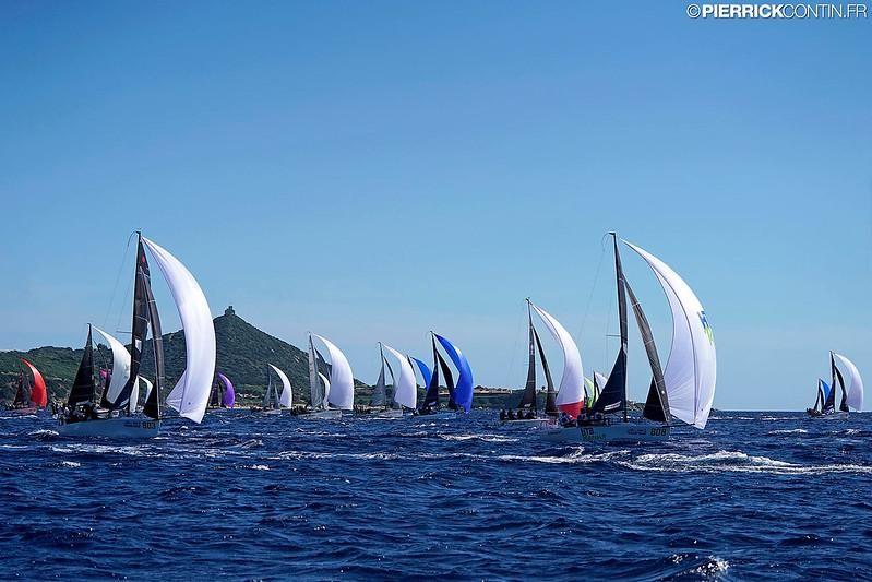 Melges 24 fleet on Day One of the Melges 24 Worlds 2019 in Villasimius