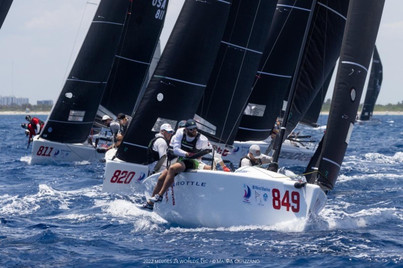 Brian Porter's Full Throttle with Bri Porter, Rj Porter and Matt Woodworth posted a bullet , a third and a tenth at the 2022 Melges 24 World Championship © Matias Capizzano