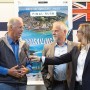 Left to right: Martin Thomas, Commodore of the Royal London Yacht Club, Gary Hall, CEO of Cowes Harbour Commission and Shirley Robertson, guest speaker at the reception.