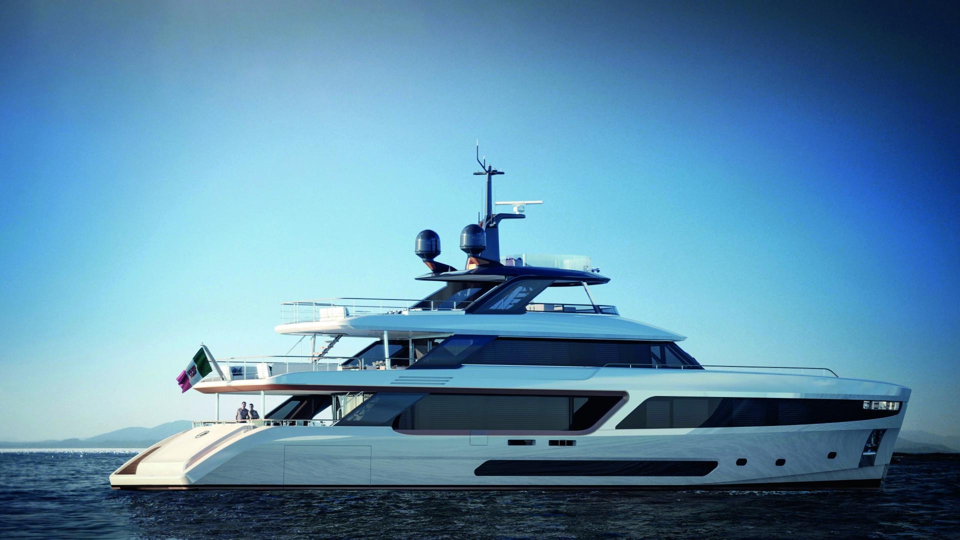Benetti at the Cannes Yachting Festival, with the Motopanfilo 37m