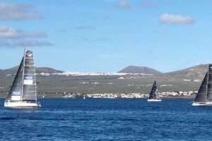Class40s at the start of the RORC Transatlantic Race from Marina Lanzarote - Sirius, Eärendil and Hydra