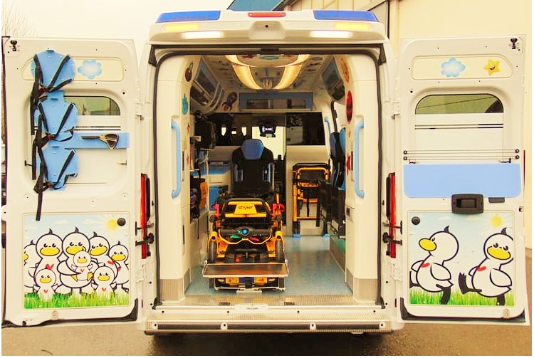 L'ambulanza attrezzata pediatrica