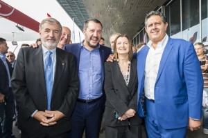 Matteo Salvini in visita al 57 Salone Nautico di Genova
