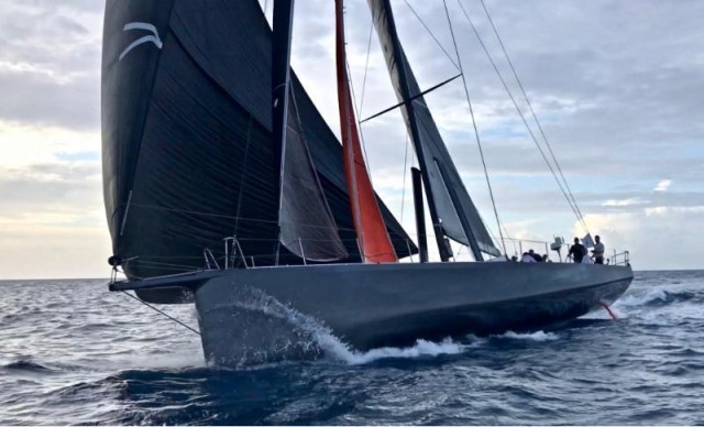 Setting a new race record, Warrior, turbo-charged Volvo 70 skippered  by Stephen Murray Jr