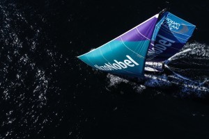 Leg 9, from Newport to Cardiff, day 7 on board Team AkzoNobel. The lead has been cut as everyone sails into the lighter wind. 26 May, 2018.
