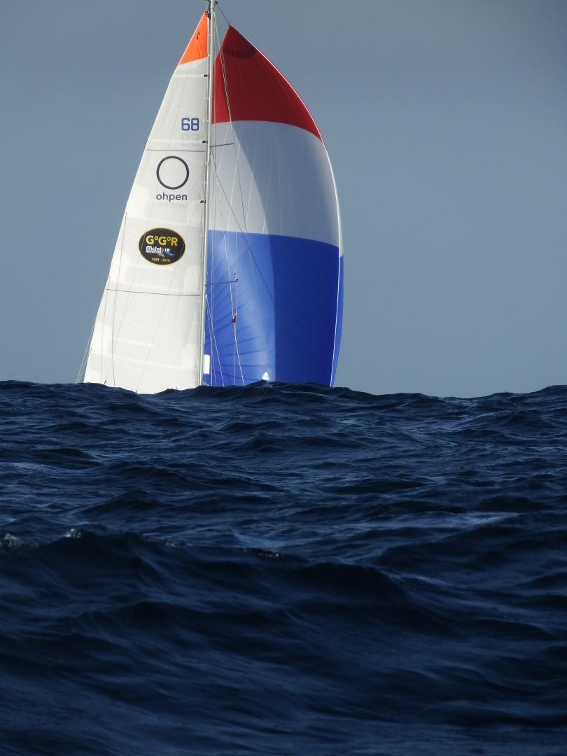 Rolling round the Horn. 2nd placed Mark Slats light winds and 6m seas as he rounded up into the Atlantic on Saturday.