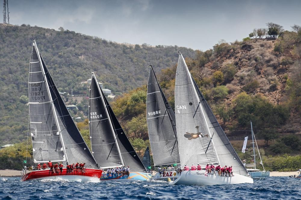 Racing along the Antiguan coastline in the 2019 regatta