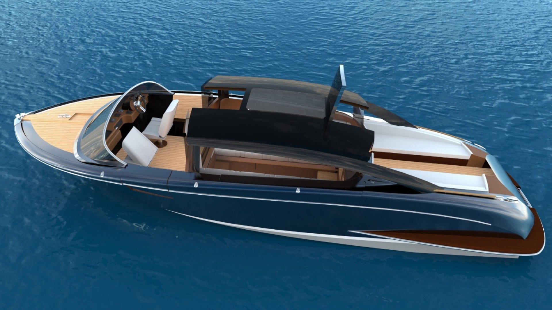 Wooden Boats 8.3m Limo Blue