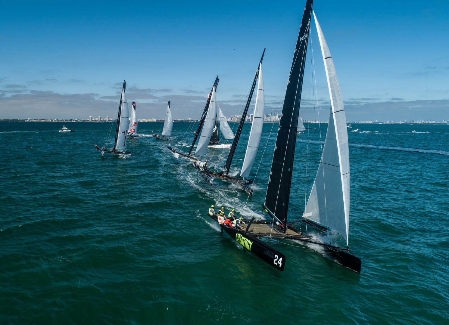 Action on Biscayne Bay at the M32 North American Championship. Photo: Felipe Juncadella