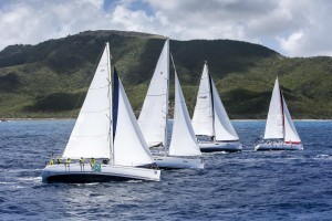 Bareboat fleet in Antigua Sailing Week - Credit Paul Wyeth