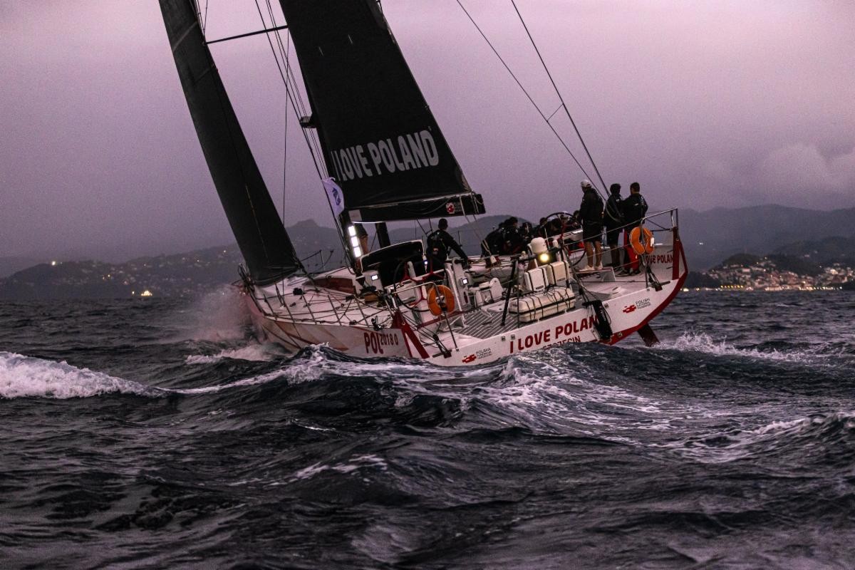 Volvo 70 I Love Poland (POL) finished the RORC Transatlantic Race in an elapsed time of 10 days 11 hrs 12 mins and 50 secs. Skippered by Grzegorz Baranowski, the team is composed of young talented Polish sailors &copy; Arthur Daniel/RORC