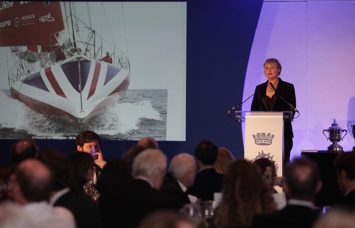 RORC member and guests speaker Pip Hare was awarded the Dennis P Miller Memorial Trophy for the best British Overseas Yacht