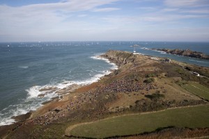 Start of the 2018 Route du Rhum-Destination Guadeloupe in Saint Malo.