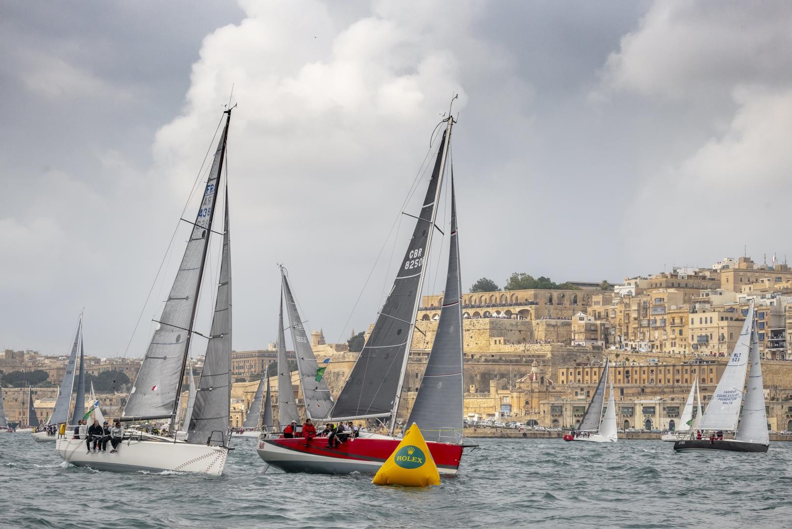 Solenn (L) at the start of the 2018 Rolex Middle Sea Race